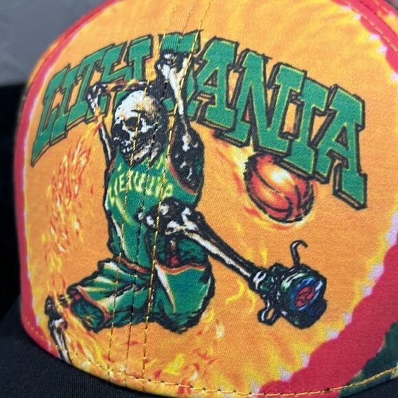 Liquid Blue Other - 🔥🏀 Liquid Blue Grateful Dead Lithuania Skeleton Basketball Fitted Flex Fit Hat
